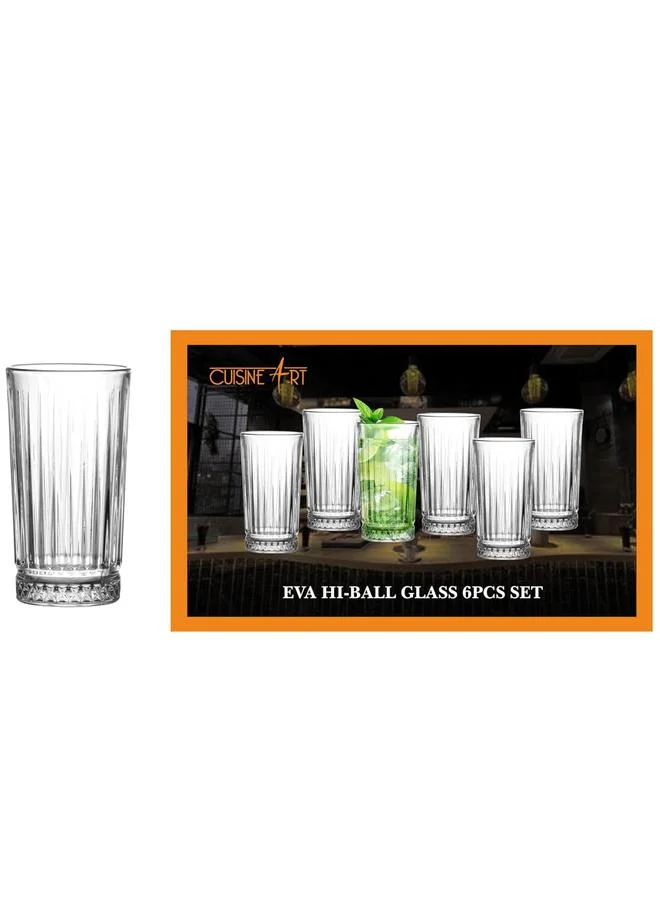 كويزين أرت 6-Piece Eva Hi-Ball Glass Set 255Ml